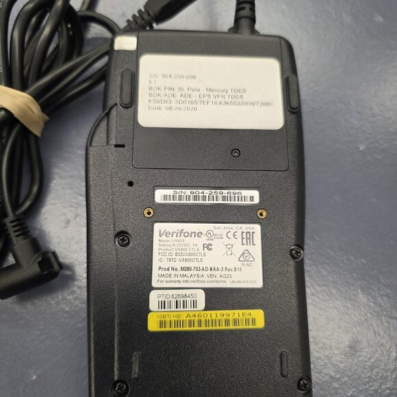 Verifone VX805 CTLS Credit Card Terminal Machine with Internet Cord Tested - Picture 4 of 5